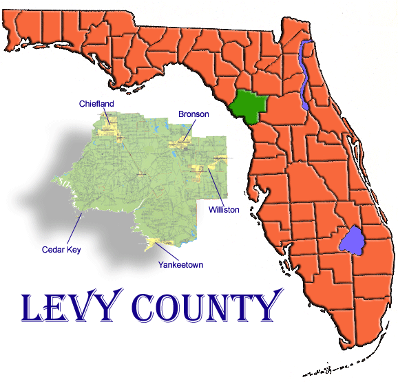 Map of Levy County